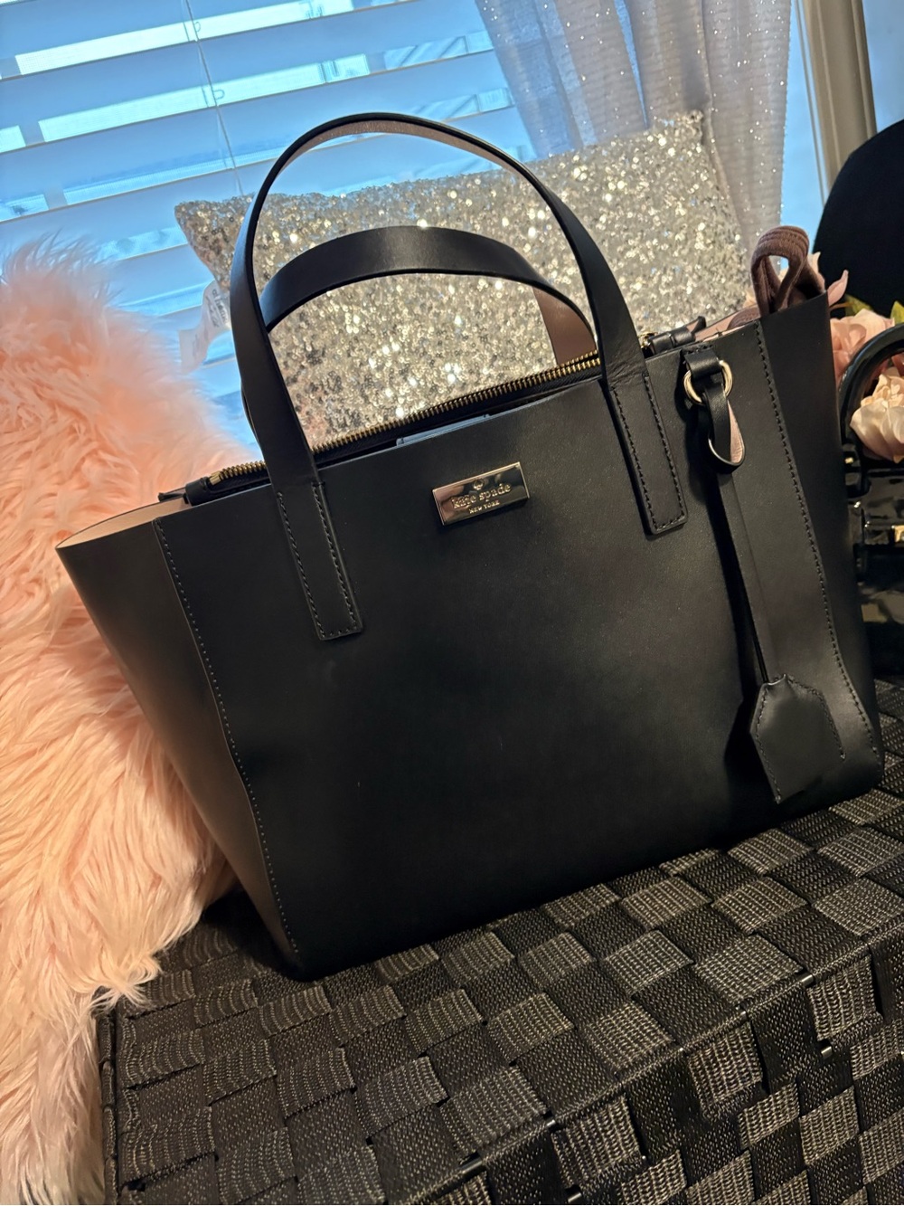 Kate Spade Black Leather Tote Bag